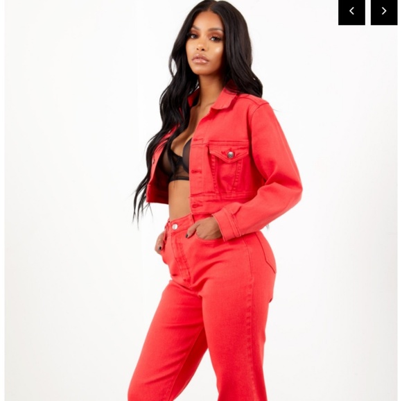 red demin set please read - Picture 2 of 3